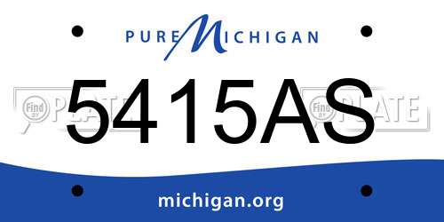 5415AS Michigan License Plate