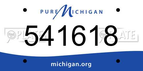 541618 Michigan License Plate