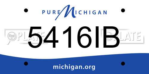 5416IB Michigan License Plate