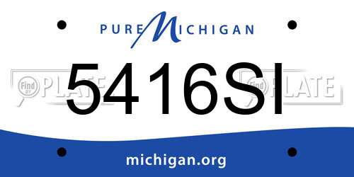 5416SI Michigan License Plate