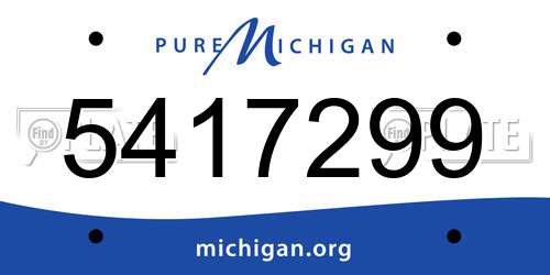 5417299 Michigan License Plate