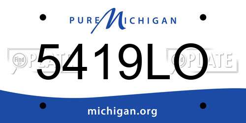 5419LO Michigan License Plate