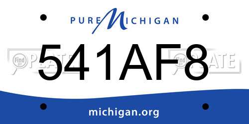 541AF8 Michigan License Plate