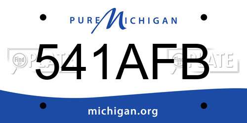 541AFB Michigan License Plate