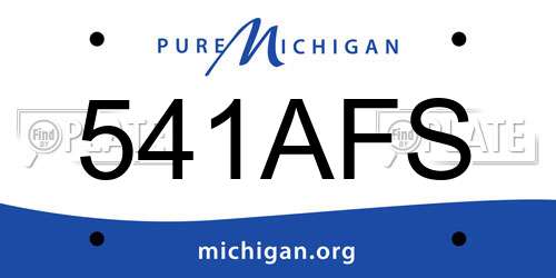 541AFS Michigan License Plate