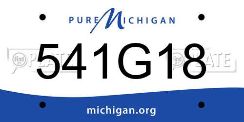 541G18 Michigan License Plate