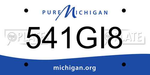 541GI8 Michigan License Plate