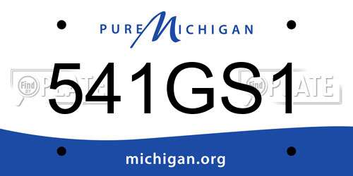 541GS1 Michigan License Plate