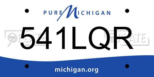 541LQR Michigan License Plate