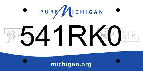 541RK0 Michigan License Plate