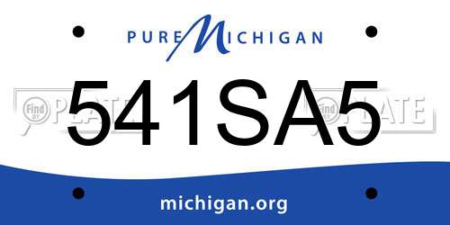 541SA5 Michigan License Plate