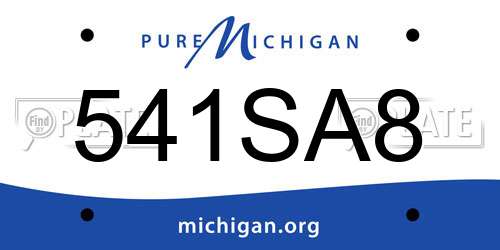 541SA8 Michigan License Plate