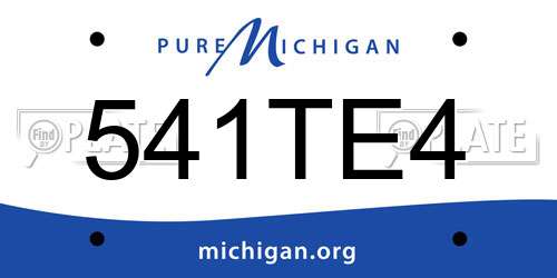 541TE4 Michigan License Plate