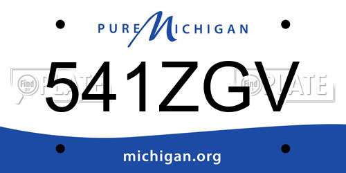541ZGV Michigan License Plate