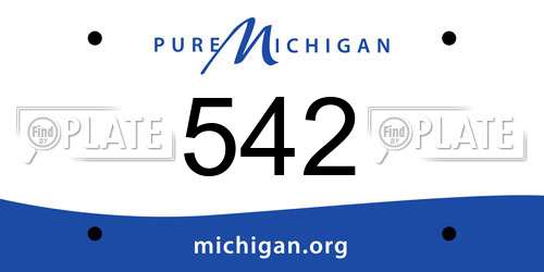 542 Michigan License Plate