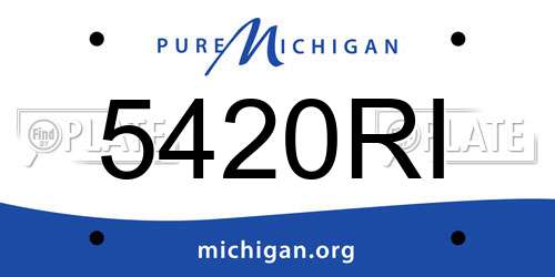5420RI Michigan License Plate