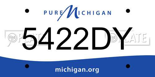 5422DY Michigan License Plate