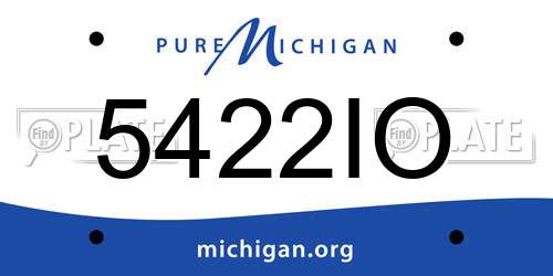 5422IO Michigan License Plate