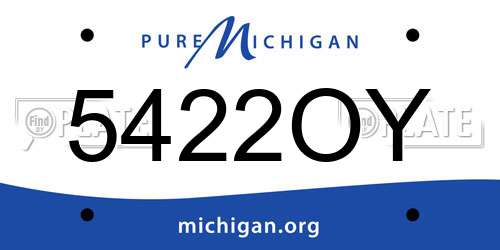 5422OY Michigan License Plate