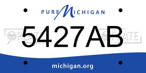 5427AB Michigan License Plate