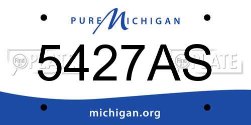5427AS Michigan License Plate