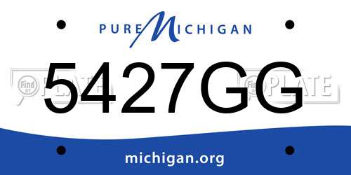 5427GG Michigan License Plate