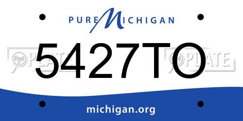5427TO Michigan License Plate