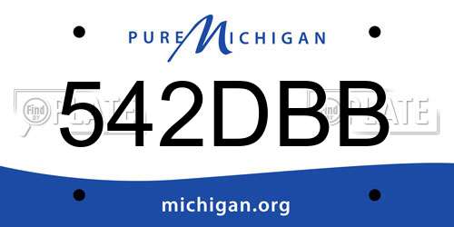 542DBB Michigan License Plate
