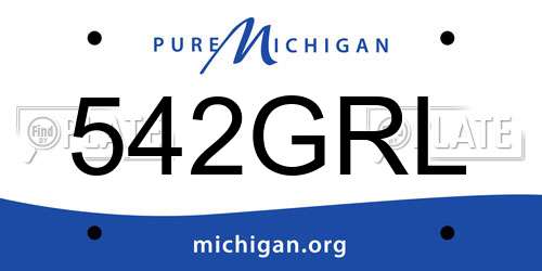 542GRL Michigan License Plate