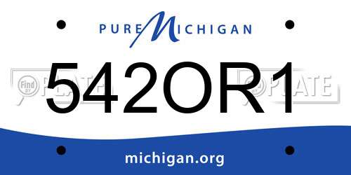 542OR1 Michigan License Plate