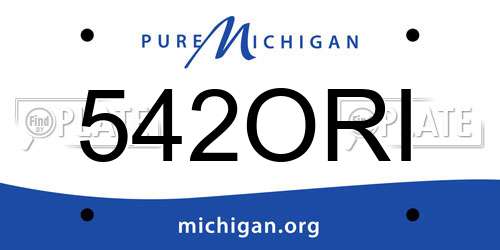 542ORI Michigan License Plate