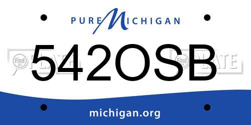 542OSB Michigan License Plate
