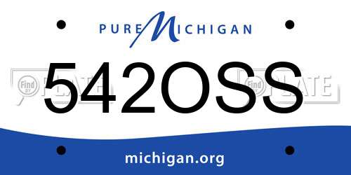542OSS Michigan License Plate