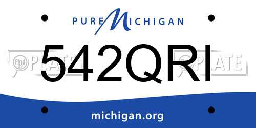 542QRI Michigan License Plate