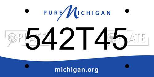 542T45 Michigan License Plate