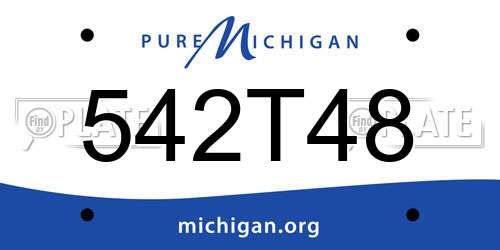 542T48 Michigan License Plate