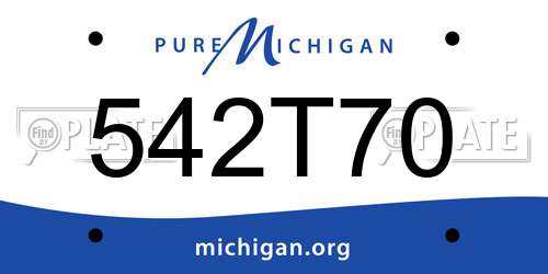 542T70 Michigan License Plate