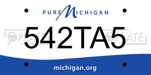 542TA5 Michigan License Plate