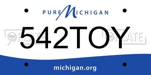 542TOY Michigan License Plate