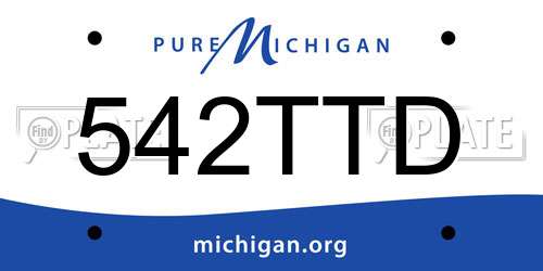 542TTD Michigan License Plate