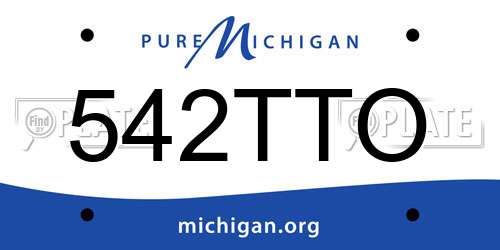 542TTO Michigan License Plate