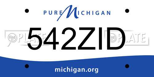 542ZID Michigan License Plate