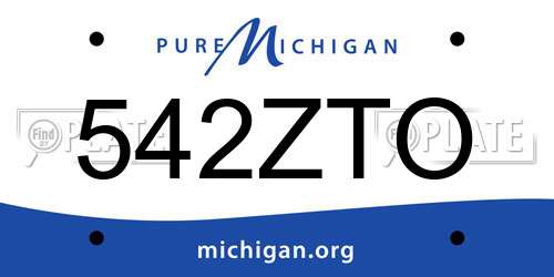 542ZTO Michigan License Plate