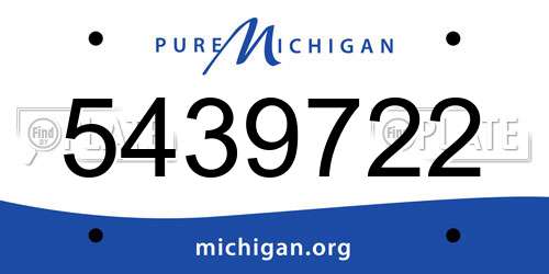 5439722 Michigan License Plate
