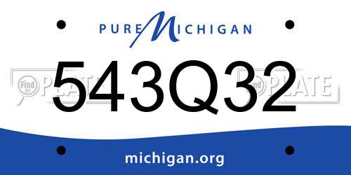 543Q32 Michigan License Plate