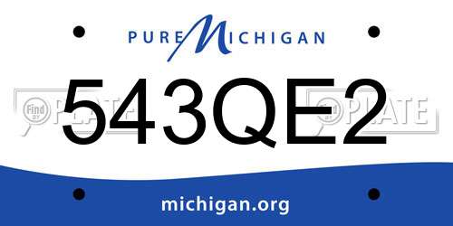 543QE2 Michigan License Plate