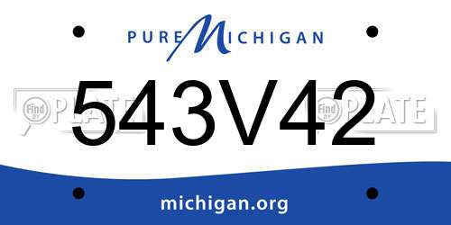 543V42 Michigan License Plate