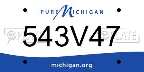 543V47 Michigan License Plate