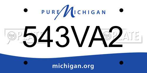 543VA2 Michigan License Plate