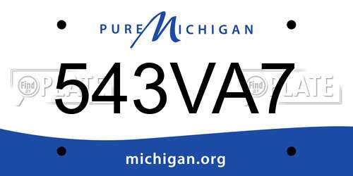 543VA7 Michigan License Plate